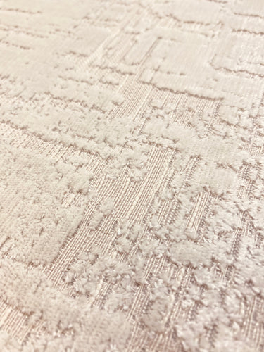 Designer Cream Beige Abstract MCM Mid Century Modern Velvet Upholstery Fabric STA 3931