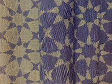 Load image into Gallery viewer, 1.3 Yard Perennials Reversible Star Power Vintage Navy Blue Beige Indoor Outdoor Geometric Upholstery Drapery Fabric WHS 3326