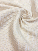 Load image into Gallery viewer, Designer Cream Geometric Matelasse Upholstery Fabric WHS 3586
