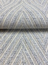 Load image into Gallery viewer, Designer Cream Black Herringbone Chenille Water &amp; Stain Resistant Upholstery Fabric WHS 3671