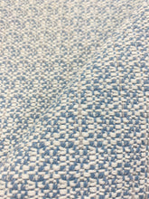 Load image into Gallery viewer, Cowtan &amp; Tout Duxbury Water Stain Resistant MCM Mid Century Modern Azure Blue White Indoor Outdoor Tweed Upholstery Fabric WHS 4010