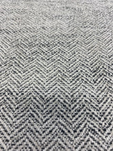 Load image into Gallery viewer, Designer Charcoal Grey MCM Mid Century Modern Herringbone Chenille Upholstery Fabric STA 3289