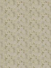 Load image into Gallery viewer, Floral Ecru Beige Green Aqua Floral Embroidered Drapery Fabric FB