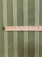 Load image into Gallery viewer, 1.5 Yard Designer Water &amp; Stain Resistant Lime Green Ivory MCM Mid Century Modern Woven Stripe Upholstery Fabric WHS 4209