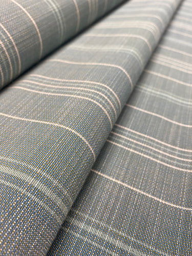 Perennials Sutton Stripe Gunmetal Blue Spruce Nautical Indoor Outdoor Upholstery Drapery Fabric WHS 3692