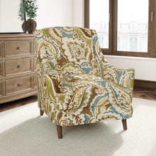 Load image into Gallery viewer, Brown Green Teal Paisley Upholstery Drapery Fabric CF