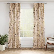 Load image into Gallery viewer, Stain Resistant Mustard Beige Taupe Floral Upholstery Drapery Fabric CF