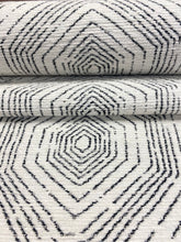Load image into Gallery viewer, Kravet 35586 81 Cream Black Geometric Chenille Water &amp; Stain Resistant Upholstery Fabric WHS 3670