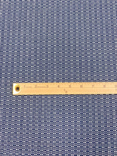 Load image into Gallery viewer, Designer Water &amp; Stain Resistant Navy Blue Aqua MCM Mid Century Modern Tweed Upholstery Fabric WHS 3095