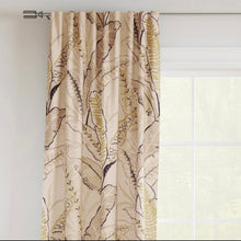 Load image into Gallery viewer, Stain Resistant Mustard Beige Taupe Floral Upholstery Drapery Fabric CF