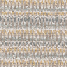 Load image into Gallery viewer, Heavy Duty Taupe Cream Yellow Aqua Blue Abstract Geometric Upholstery Fabric CF