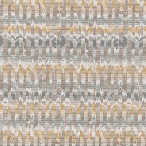 Heavy Duty Taupe Cream Yellow Aqua Blue Abstract Geometric Upholstery Fabric CF