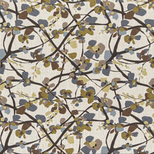 Load image into Gallery viewer, Beige Teal Blue Green Brown Grey Floral Botanical Upholstery Fabric CF