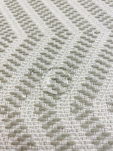 Load image into Gallery viewer, Designer Water &amp; Stain Resistant MCM Mid Century Modern Off White Grey Herringbone Upholstery Fabric WHS 3396