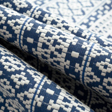 Load image into Gallery viewer, Navy Blue White Geometric Upholstery Drapery Fabric FB