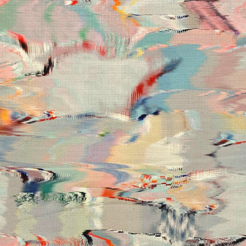 Green Pink Orange Lilac Purple Teal Blue Abstract Upholstery Drapery Fabric MGF