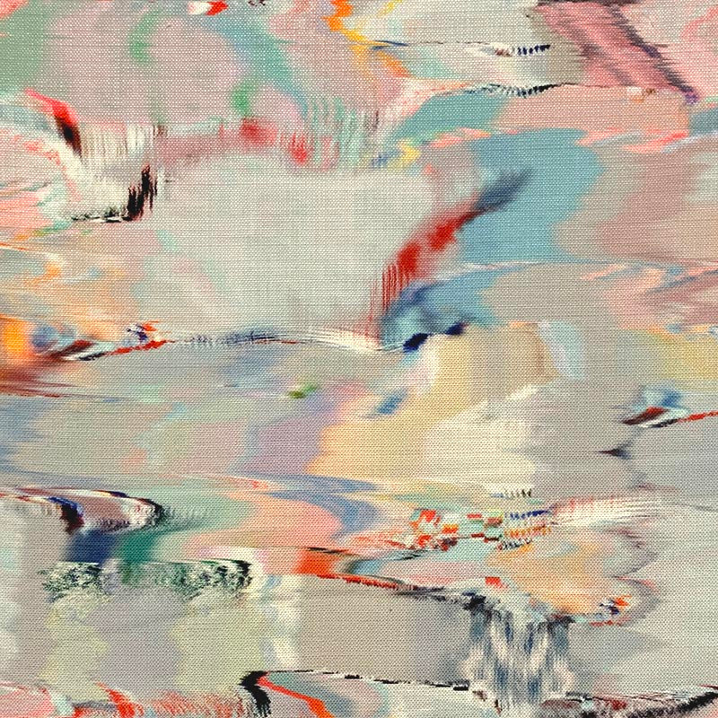 Green Pink Orange Lilac Purple Teal Blue Abstract Upholstery Drapery Fabric MGF