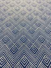 Load image into Gallery viewer, Thibaut Maddox Navy Blue White Geometric Water &amp; Stain Resistant Upholstery Fabric WHS 3106