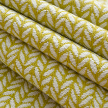 Load image into Gallery viewer, Heavy Duty Mustard Yellow Cream Herringbone Upholstery Drapery Fabric FB