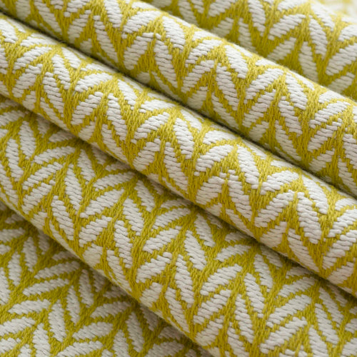 Heavy Duty Mustard Yellow Cream Herringbone Upholstery Drapery Fabric FB