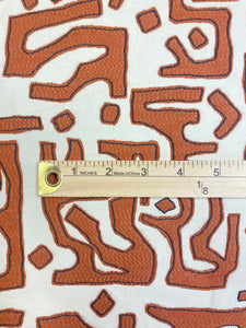 Robert Allen Kasai Cloth Henna African Abstract Rusty Brown Ivory Upholstery Fabric STA 3708