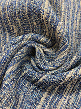 Load image into Gallery viewer, Designer Water &amp; Stain Resistant Woven Navy Blue Grey Upholstery Fabric WHS 4218