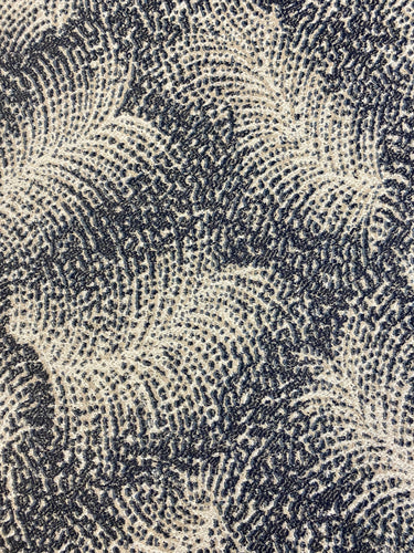 Holland & Sherry Josephine Sapphire Feather Wool Beige Navy Blue Upholstery Fabric STA 3410