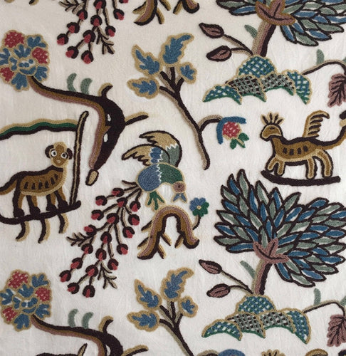 Schumacher Colonial Crewel Fabric
