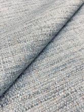 Load image into Gallery viewer, Designer Water &amp; Stain Resistant  Linen Blend French Blue Grey Taupe MCM Tweed Upholstery Fabric STA 3075