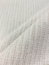 Load image into Gallery viewer, Designer Indoor Outdoor Water &amp; Stain Resistant Cream Ribbed Stripe Chenille Upholstery Fabric WHS 3883