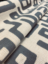 Load image into Gallery viewer, 1.8 Yard Water &amp; Stain Resistant Abstract Beige Grey Tribal Ethnic Upholstery Fabric WHS 3196