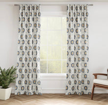 Load image into Gallery viewer, Stain Resistant Seafoam Grey Mustard Cream Ikat Upholstery Drapery Fabric CF