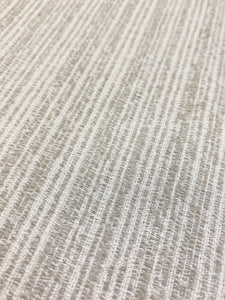 Perennials Crepe Du Jour Chalk White Beige Stripe Indoor Outdoor Water & Stain Resistant Upholstery Fabric WHS 3889