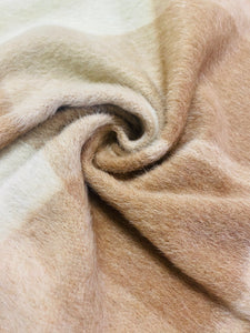 Italian Beige Taupe Plaid Tartan Wool Mohair Alpaca Upholstery Fabric FB