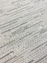 Load image into Gallery viewer, 1.7 Yard Designer Water &amp; Stain Resistant Grey Cream Textured Boucle MCM Mid Century Modern Upholstery Fabric WHS 3709
