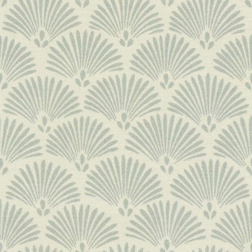 Cotton Fan Seafoam Blue Geometric Upholstery Drapery Fabric FB