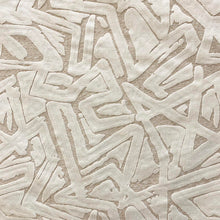 Load image into Gallery viewer, Cream Beige Abstract MCM Mid Century Modern Cut Velvet Upholstery Fabric MGF
