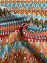 Load image into Gallery viewer, Kravet 32530512 Aqua Blue Orange Red Mustard Teal Woven Upholstery Fabric STA 3932