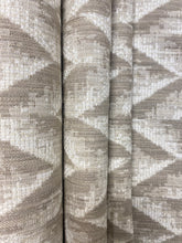 Load image into Gallery viewer, Designer Taupe Cream Herringbone Upholstery Fabric WHS 4137