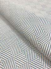 Load image into Gallery viewer, Perennials Chelsea Square Spruse Rose Tarlow Melrose House Water Resistant Blue Indoor Outdoor Geometric Upholstery Drapery Fabric WHS 3085