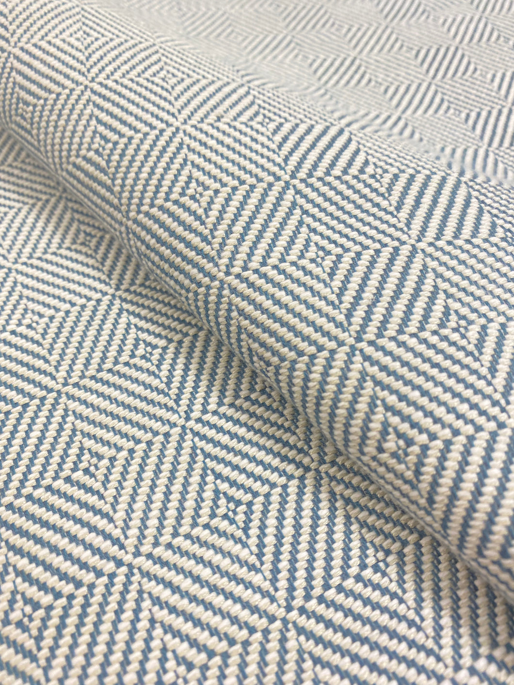 Perennials Chelsea Square Spruse Rose Tarlow Melrose House Water Resistant Blue Indoor Outdoor Geometric Upholstery Drapery Fabric WHS 3085