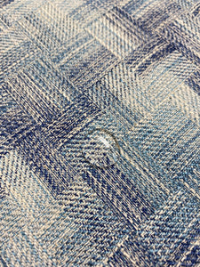 Schumacher Boro Plaid Water & Stain Resistant French Navy Blue Geometric Upholstery Fabric WHS 3633