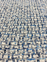 Load image into Gallery viewer, Osborne &amp; Little Morlton Cranborne Navy Blue Cream MCM Mid Century Modern Weave Tweed Upholstery Fabric STA 3516