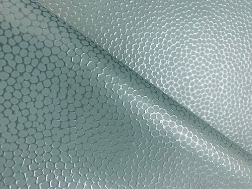 Designer Teal Aqua Blue Animal Pattern Pearlescent Faux Leather Vinyl Fabric WHS 4152