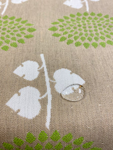 Link Hydrangea Antique Beige Spring Green White Outdoor Botanical Water Resistant Upholstery Drapery Fabric WHS 3034