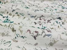 Load image into Gallery viewer, Kelly Ventura Canopy Moss Abstract Ivory Green Teal Mauve Linen Cotton Upholstery Drapery Fabric
