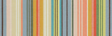 Load image into Gallery viewer, Coral Orange Turquoise Blue Beige Green Brown Nautical Stripe Cotton Drapery Upholstery Fabric FB