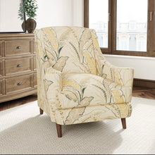 Load image into Gallery viewer, Stain Resistant Mustard Beige Taupe Floral Upholstery Drapery Fabric CF