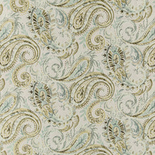 Load image into Gallery viewer, Heavy Duty Grey Green Seafoam Paisley Upholstery Drapery Fabric CF