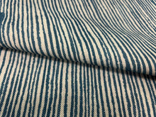 Load image into Gallery viewer, Kelly Wreastler Groundworks Fabric Vertex Pacific Outdoor Stripe Beige Navy Blue Fabric